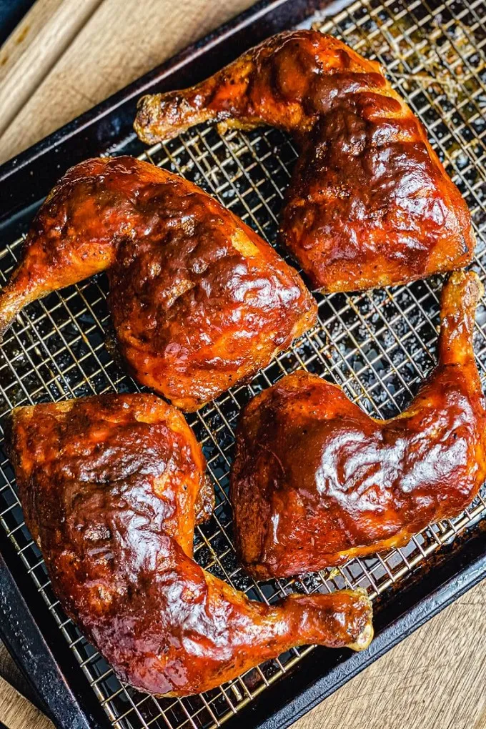 Barbeque chicken quarters